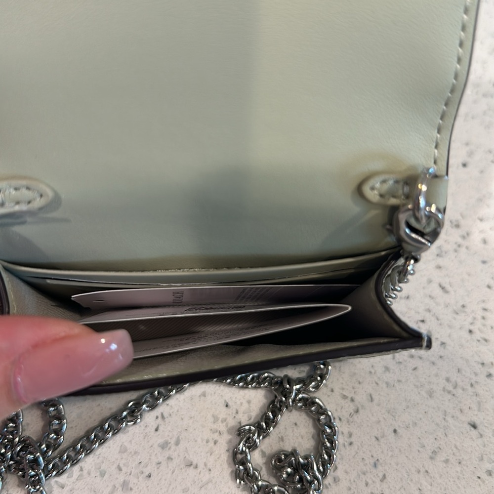 Coach Mini Wallet On A Chain Silver/ Pale - Picture 4 of 6